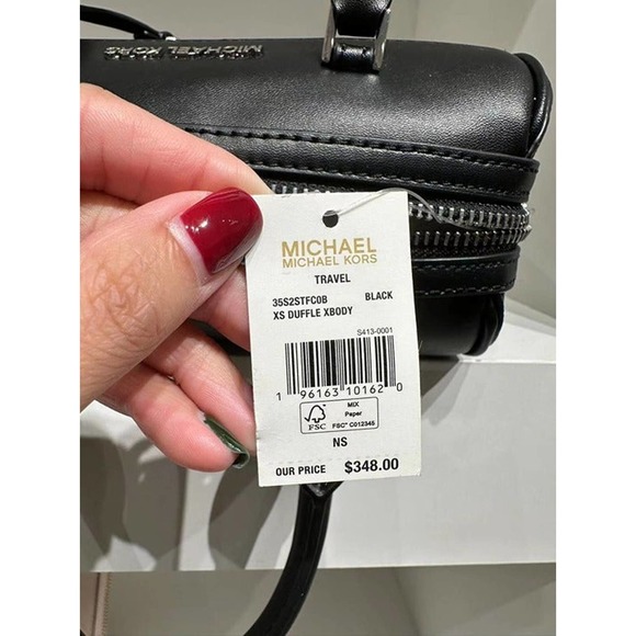 Michael Kors 35S2STFC0B Travel XS Duffle Crossbody Bag in Signature Black - Picture 6 of 6